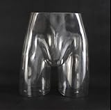 Clear Plastic Male Lower Body Mannequin - Transparent Underwear and Shorts Display Model for Retail and Visual Merchandising