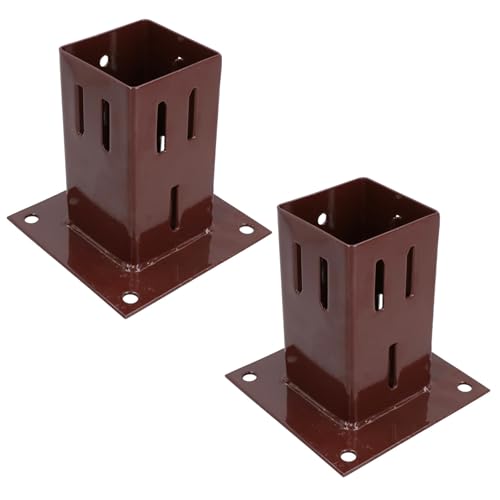 Image of Easy Grip Fence Post Bolt Down Shoe Holder Support Clamp 75mm x 75mm 2PK