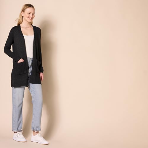 Image of Amazon Essentials Women's Long-Sleeve Jersey Stitch Open-Front Cardigan
