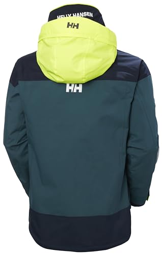 Helly-Hansen Pier 3.0 Coastal Sailing Jacket for Men - Waterproof, Windproof, and Breathable, with Packable Neon Yellow Hood2