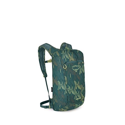 Image of Osprey Daylite Cinch Backpack - Lightweight Travel Bag for Hikes, Festivals, and Everyday, Fuzzy Window Print /Torrent Blue