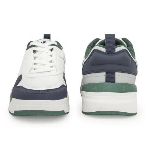 Image of Red Tape Men's Sneakers White Blue Pu Mesh TPU Round Toe Lace-Up