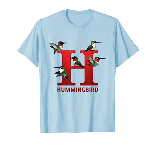 H Is For Hummingbird Cute Cartoon Birdorable Alphabet Series T-Shirt