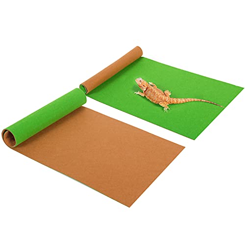 REPTI ZOO Reversible Reptile Carpet Pack of 2PCS, Terrarium Substrate Bedding Liner (11 in X 29 in) for 8/10/12/15/20…