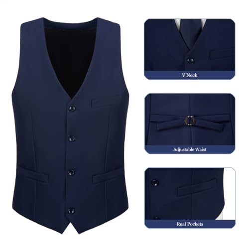 Men's 2 Piece Slim Fit Suit Wedding Suits Groomsmen Prom Tuxedos Suits Mens Vest Pants Set3