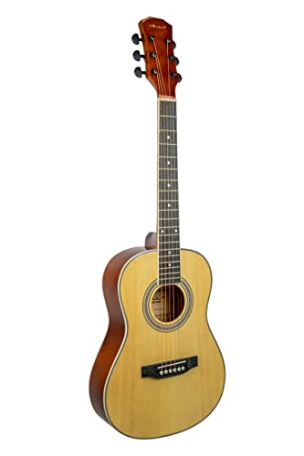Vault Traveller 1/2-Size 36-Inch Dreadnought Acoustic Guitar - Natural Bundle With Gig Bag, Tuner, Strap, Strings, String Winder, Picks, Austin Bazaar Instructional Dvd, And Polishing Cloth #TOP2