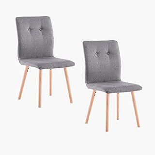 Amazon Brand - Movian Felt - Set of 2 Dining Chairs, Dark Grey