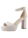 Absatzform :Blockabsatz Tamaris Damen 1-1-28330-20 Sandale, Ivory, 40 EU