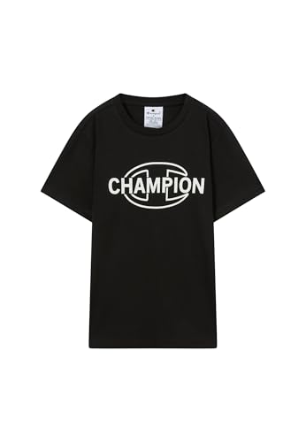 Champion Boys' Short Sleeve T-Shirt, Crewneck, 100% Cotton Organic Jersey, with Graphic Logo, Relax fit
