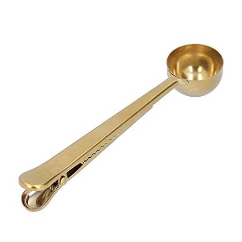 Yctze Cuchara de café Multifunción 2 en 1 con Bolsa Cuchara Medidora de café de Acero Inoxidable 430, de Cucharada de Acero Inoxidable, Hogar y Cocina/Cocina y comedor/, té