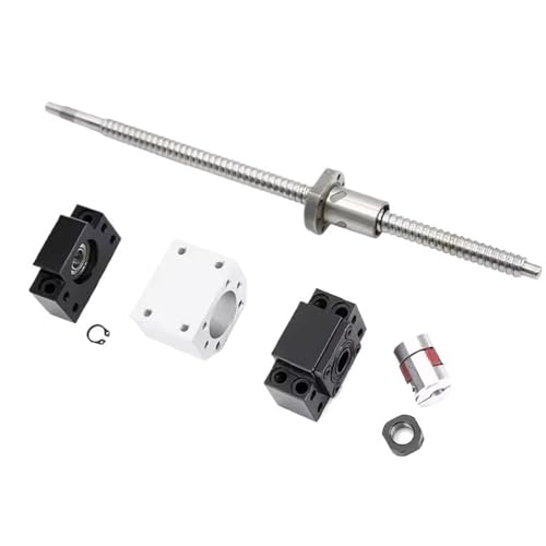 Metal Ball Screw nut end Processing 1050-2000mm SFU2510 Ball Screw Nut with BKBF20 End Machining+Ball Screw Nut+Supporter+Coupling(1050mm)