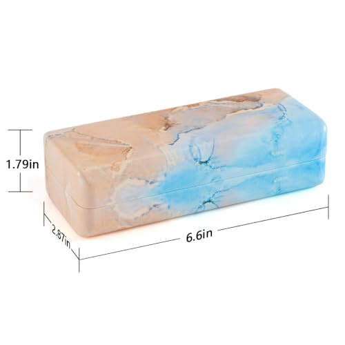 Image of TRIUMPH VISION Sunglasses Case Hard Shell Glasses Case Eyewear Eyeglasses | Sunglass Eyeglass Hard Case for Women and Men Metal PU Leather Lined Storage with Microfiber Cleaning Cloth Protection