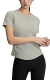 [XEXYMIX] ヨガウェア トップス 半袖 Tシャツ レディース XTFST04J2 スリムフィット L シリット・グレー