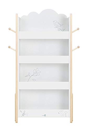 labebe - Bücherregal Weiß Kinder Holz, Bücherregal Kinderzimmer Wand, Kinderregal, Büchergestell Holz Kinder, Hängefach Bücherregal fur Kinder, Kind Tidy Modern Bücherregal Klein Baby Mädchen&Junge