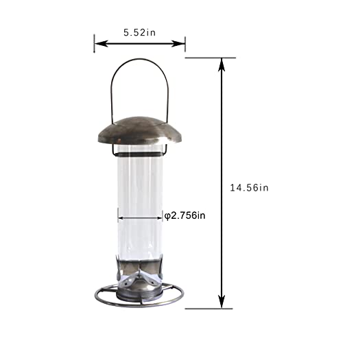 Wild Bird Feeders Hanging For Garden Backyard Outside Decoration,Stainless Steel Tube Seeds Feeders Squirrel Proof Attracting Finch Blue Bird Hummingbird #TOP1