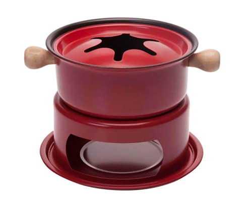 Conjunto Aparelho Fondue em Alumínio Doce Salgado 6 Pessoas (Vermelho)