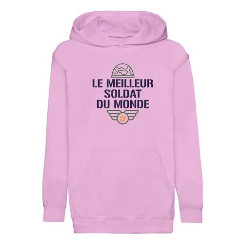 Sweat à capuche enfant Le Meilleur Soldat du Monde pour l'école et les jeux