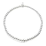 TRINK Sterling Silver 925 3mm Beaded Bracelet