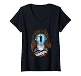 Stranger Things Eleven Tattoo Style Big Face Epic Scene V-Neck T-Shirt