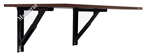 Image of Madhuran Engineered Wood Wall Mounted Folding Study Laptops Table Desk (31.4x20.8 Inch, Walnut) Students Office Living Room Kitchen Space Saving Organiser Station