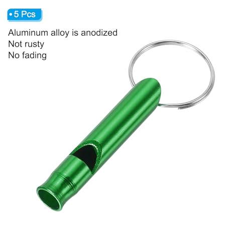 Silbato de emergencia PATIKIL, aluminio, 5 piezas miniatura 3