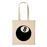 huuraa Jutebeutel Billiard Billard Kugel Eightball Acht Geschenk Idee für Damen und Herren Tasche Baumwolle für Freunde und Familie
