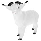 Mikikit Künstliche Ziegenfigur Kleiner Ziegenstatue aus Detailreichem Material für Gartendekoration Mikrolandschaft und Tischdeko