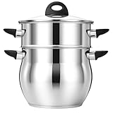 Couscoussier KLAUS Couscoussier en inox durable, compatible tous feux dont induction. Sans PFAS, sans PTFE et sans cadmium pour une cuisson saine. Idéal pour le couscous et la cuisson vapeur. Couvercle en verre et poignées ergonomiques. Passe au lave-vaisselle.