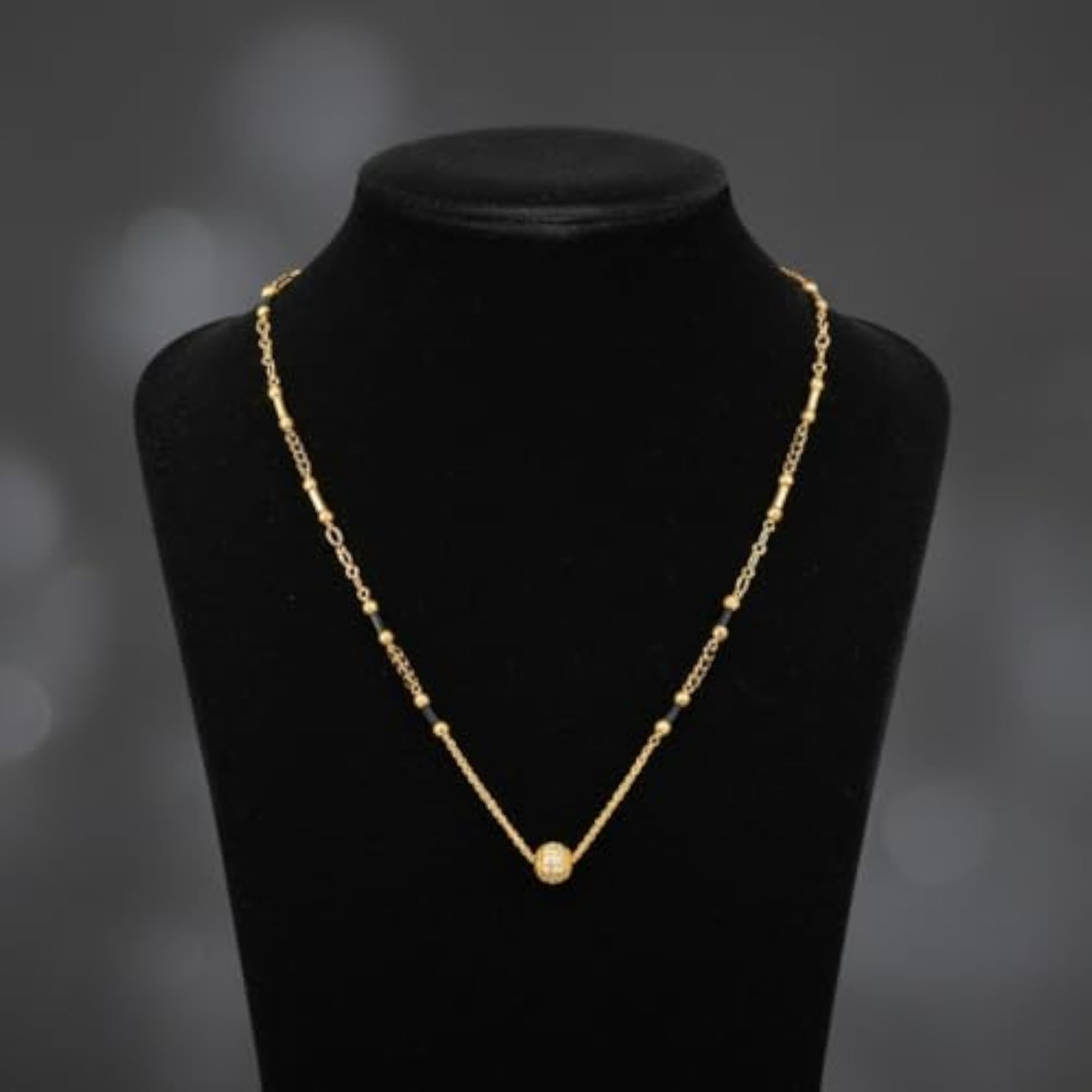 Stylish Gold Plated Mangalsutra with Lightweight Pendant