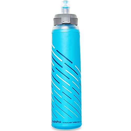 HydraPak UltraFlask Speed (500ml or 600ml) - Collapsible Soft Flask Water Bottle for Hydration Vests and Running Packs with Easy Open Cap