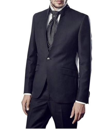 Men's Stand Lapel Classic Suit - One Button 2-Piece | Wedding Tuxedos Jacket3