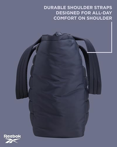 Image of Reebok Womens Tote Bag - Large Lightweight Puffer Travel Tote with Zipper - Carry On Shoulder Bag Work Bags for Women