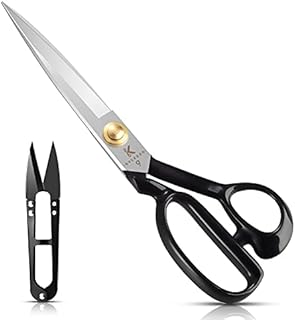 Fabric Scissors 9 Inch(24cm) - Dressmaking Scissors Sewing Fabric Shears for Cutting Fabric, Clothes, Leather, Raw Materials(Right-Handed, White)