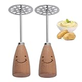 Ouliget Potato Masher, Stainless Steel Potato Masher,Large Heavy Duty Metal Mashing Utensil,Integrated Kitchen Tool,2 Pieces,5.5 Inch