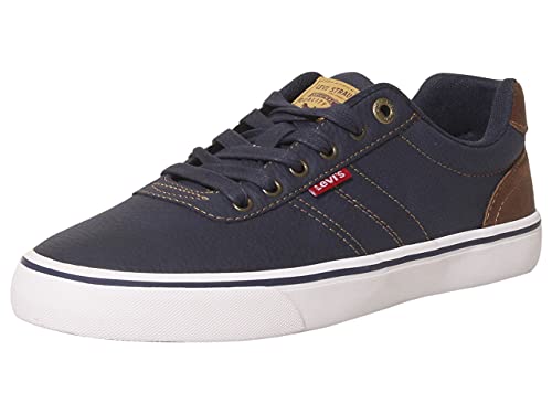 Levi s Mens Miles Tumbled WX Rubber Sole Casual Fashion Sneaker Shoe, Navy Tan, 10 M