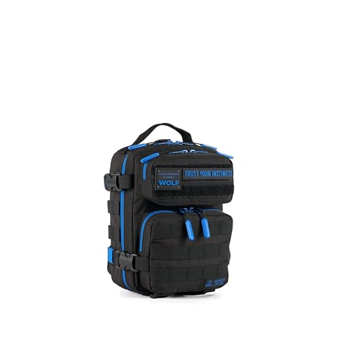 Image of WOLFpak 9L Mini Tactical Backpack (Blue Wolf) | Compact, Small Everyday Carry Bag for Gym, School, Travel | Durable, Water-Resistant Daypack with Molle System and Patch Panel