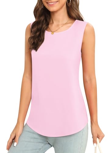 Image of Women's Sleeveless Chiffon Tank Top Business Casual Blouse Tunic Top
