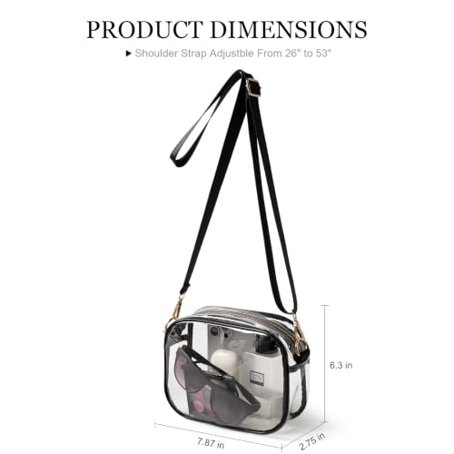 Image of TOBVZOO Clear Bag Stadium Approved, Crossbody Transparent Bag for Concerts Sports Events, Purses for Men & Women