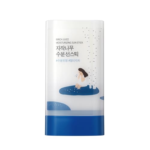Best Sunscreen Stick for Seniors with Arthritis for Limited Dexterity and Stiff Hands 9 ROUND LAB Birch Juice Moisturizing Sun Stick Broad Spectrum SPF 50+, 0.67oz, Sunscreen Stick for face and body, No White Cast, Non-Sticky, Travel-Friendly, Protector Solar Barra, Korean Sunscreen