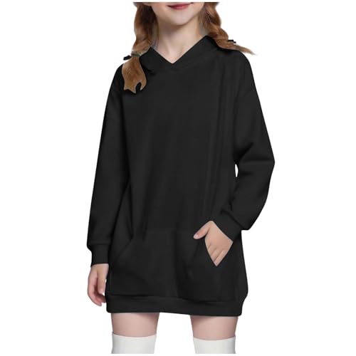 Girls Hoodies Oversized Long Pullover Hooded Sweatshirt Casual Long Sleeve Pullover Tops with Pockets
