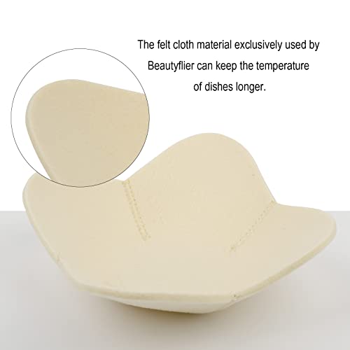 Beautyflier Bowl Cozy Huggers Microwave Soup Bowl Holders Kitchen Hot Heat Resistant Felt Cloth Safe Pads Potholders Bowl Cozies For Soup, Rice And Pasta Bowls, 4Pcs (Beige) #TOP2
