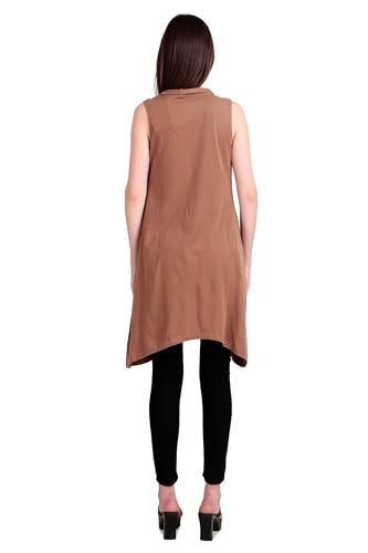 Image of NIMBLE Women's Open Front Sleeveless Cotton Long Shrugs | Modern Fashionable Cardigan for Casual & Formal Wear | Comfortable & Stylish Outerwear For Party