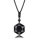 Natural Obsidian: The black healing crystal necklace is oolished from pure natural obsidian, it has the power of auspicious, positive energy and spiritual protection to help keep your mind positive. Size: The diameter of the obsidian stone is 30mm an...