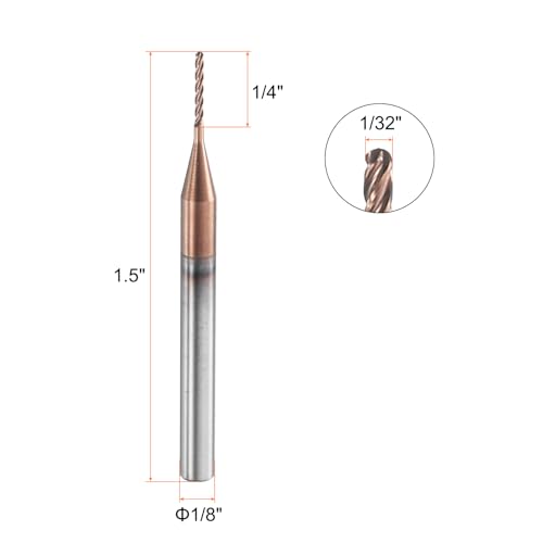 Image of HARFINGTON Ball Nose End Mill 4 Flute 1 /32 inch Diameter 1 /8 inch Shank Tungsten Carbide Uncoated Spiral CNC Router Bits 1 /4 inch Cutting Length Single End Ball for Carving Engraving Grinding