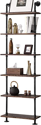 BOSURU-Industrial-Pipe-Bookshelves-Rustic-Wood-Ladder-Bookshelf-Industrial-Pipe-Shelf-for-Living-Room-Decor-and-StorageBookcaseOnly-One-Shelf BOSURU Industrial Pipe Bookshelves Rustic Wood Ladder Bookshelf Industrial Pipe Shelf for Living Room Decor and StorageBookcaseOnly One Shelf