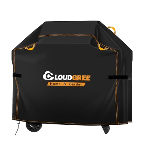 BBQ Gas Grill Cover Cloudgree Oxford Fabric Barbecue Cover for Outdoor Grill Waterproof Rip-Proof UV & Fade Resistant BBQ Cover for Weber Brinkmann Char-Broil (147 x 61 x 122 cm)