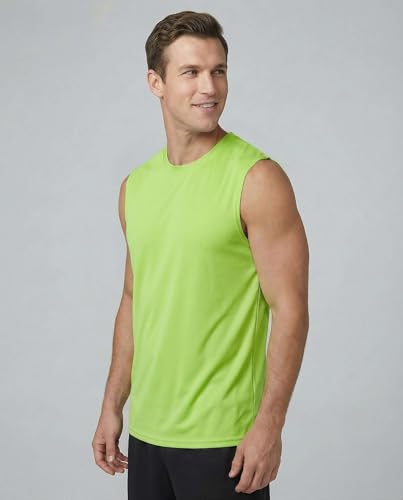 Image of Real Essentials 3 & 5 Pack: Men's Dry-Fit Active Athletic Tech Tank Top - Regular and Big & Tall Sizes (S-5XLT)
