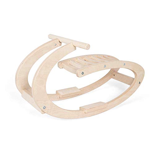 MAMOI® Schaukelpferd Holz für Kinder | Modern Wippe Holz Pferd minimalistisches Design | Schaukel Pferd aus helles rohes…