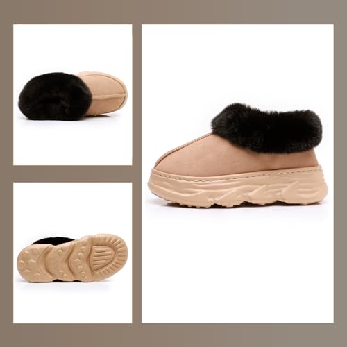 Crazy Lady Womens Winter Slippers Platform Fuzzy Outdoor Indoor Shoes Mini Boots3