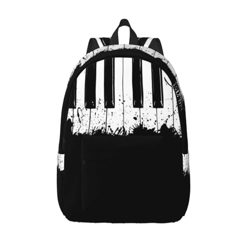 Mochila de viaje con estampado de piano para llevar portátil sin dolores de espalda